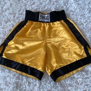 Vintage 90s Everlast Satin Yellow Boxing Shorts